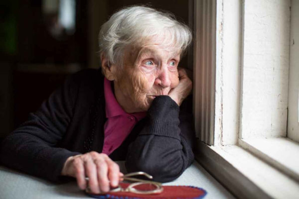 Senior woman experiencing isolation