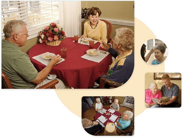 Multiple images illustrating the enjoyable activities provided at one of the notable assisted living facilities in Elkton, Maryland.